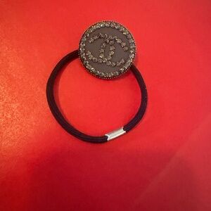 CHANEL Black Hair Tie AUTHENTIC